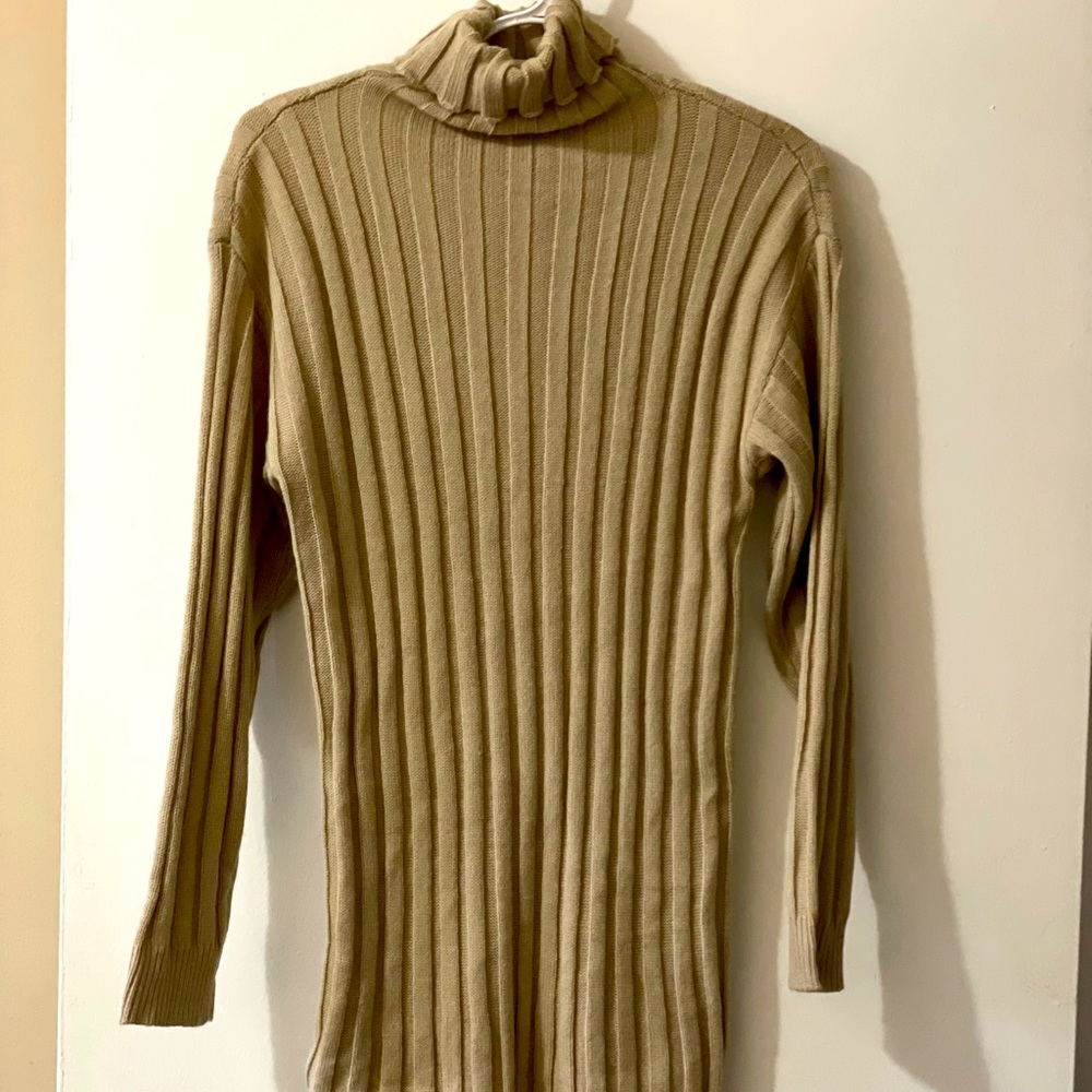 Turtleneck knit sweater dress